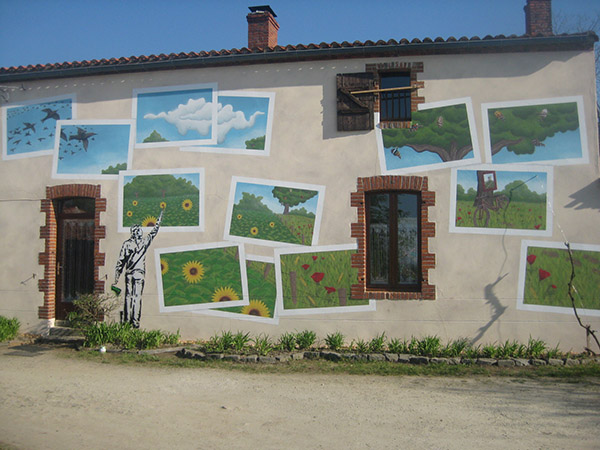 Fresque réalisée sur une maison au Landreau