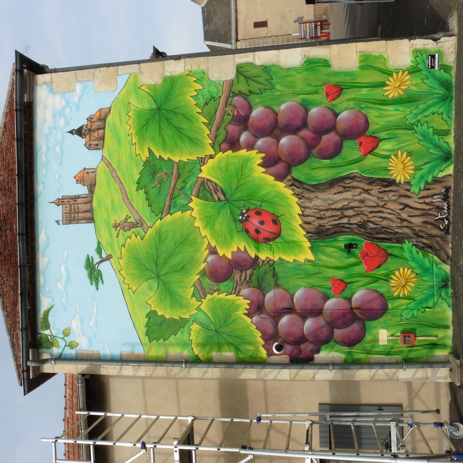 Fresque murale colorée